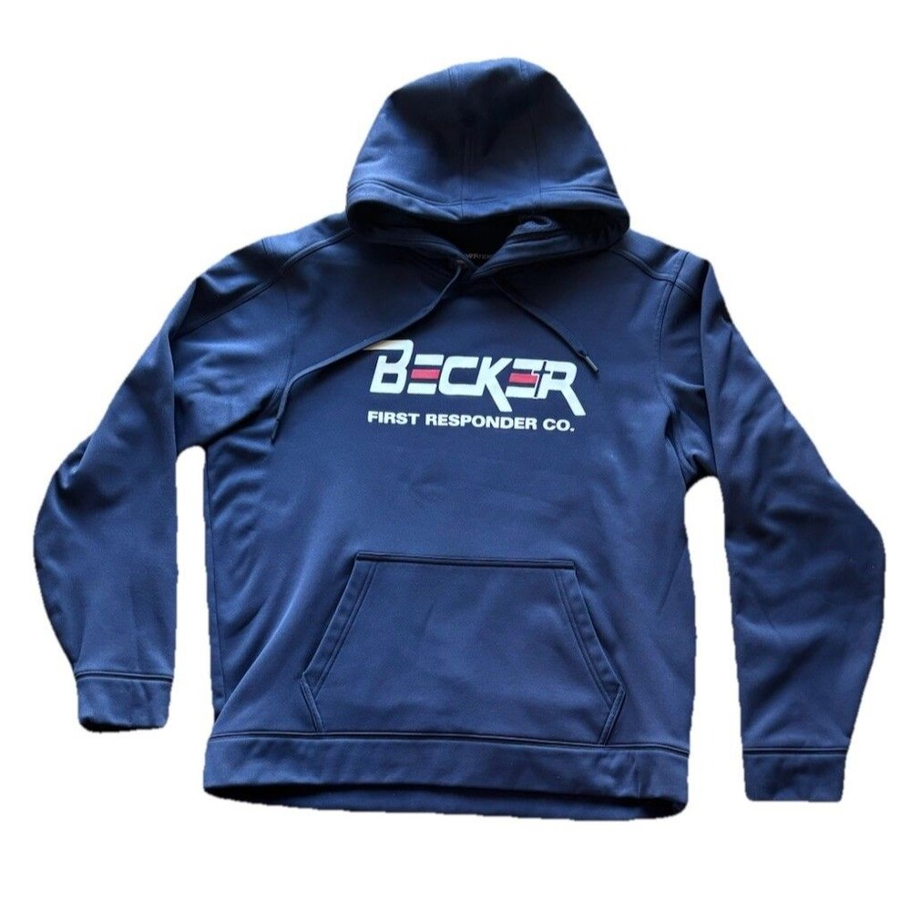 Men’s Becker First Responder Co. Sweatshirt Emergency Hoodie Sz Large Blue